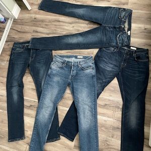 7 pairs of All Saints denim jeans, size 32. They are slim fit.